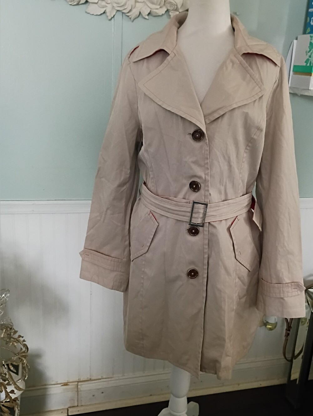 Michael Kors Light Beige Trench Coat with Belt